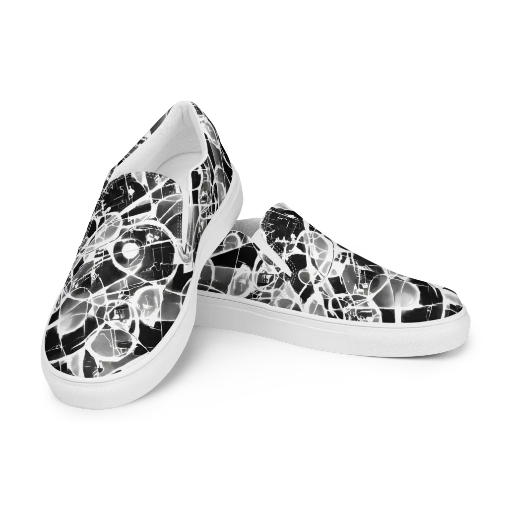 Obsidian Shatter on Men's Slip-On Canvas Shoes — Left Front