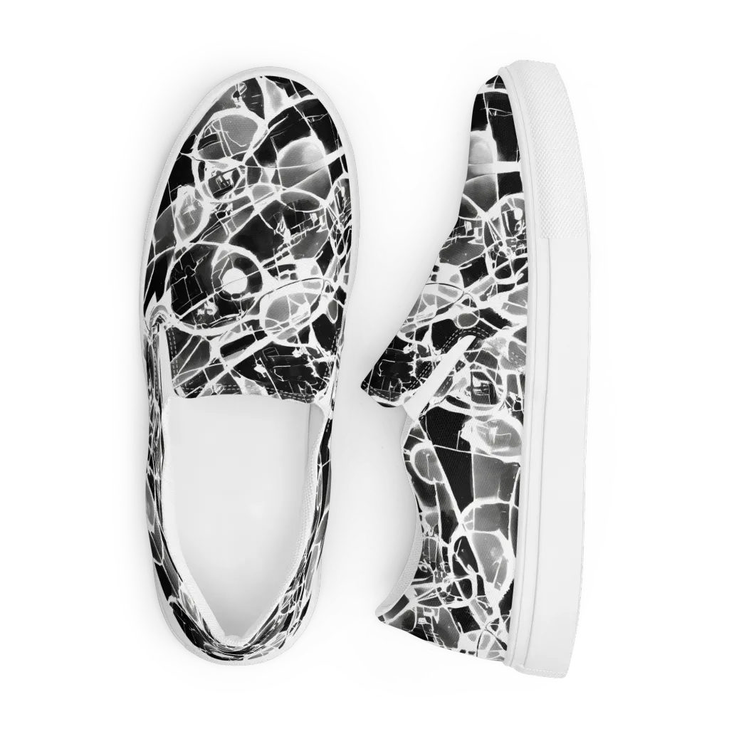 Obsidian Shatter on Men's Slip-On Canvas Shoes — Front