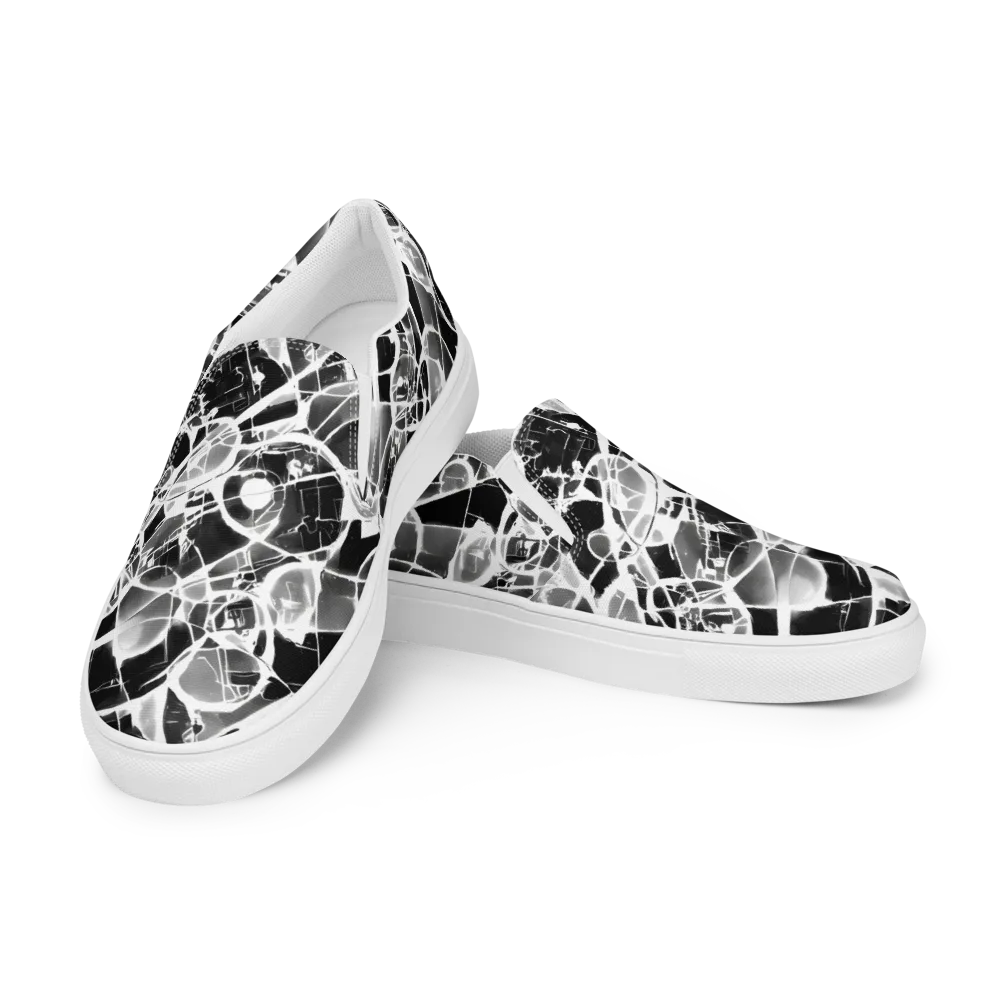 Obsidian Shatter on Women's Slip-On Canvas Shoes — Left Front