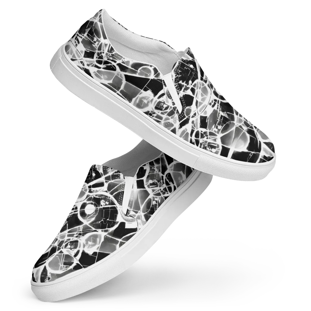 Obsidian Shatter on Women's Slip-On Canvas Shoes — Front