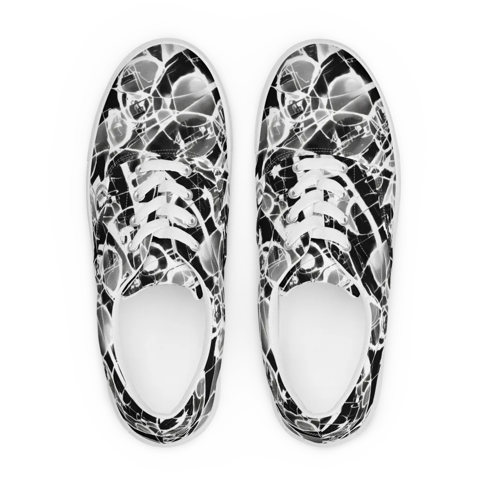 Obsidian Shatter on Men's Lace-Up Canvas Shoes — Front