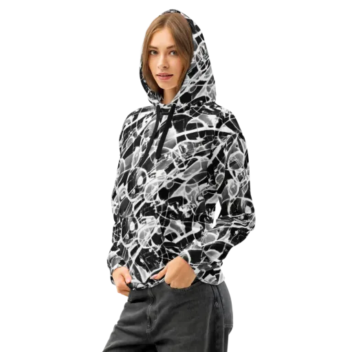 Obsidian Shatter on a Cotton Hoodie