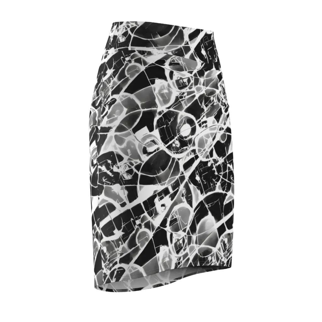 Obsidian Shatter on Pencil Skirt — Front Side