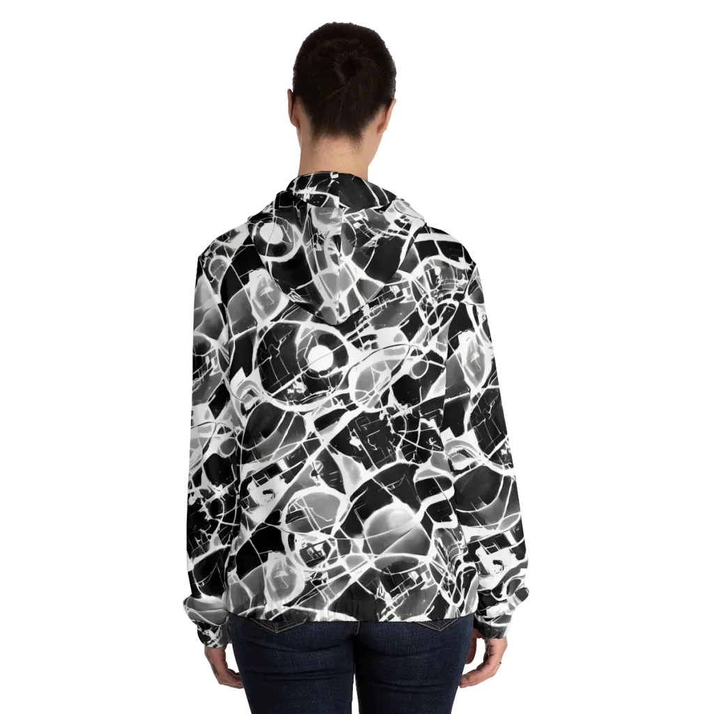 Obsidian Shatter on Women's Full-Zip Hoodie — Back On Person