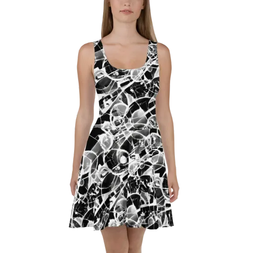Obsidian Shatter on a Skater Dress