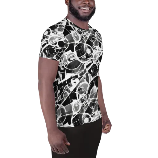 Obsidian Shatter on a Men's Athletic T-Shirt
