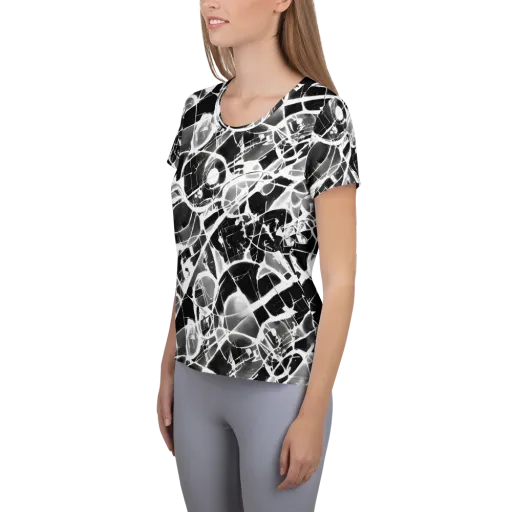 Obsidian Shatter on a Women's Athletic T-Shirt
