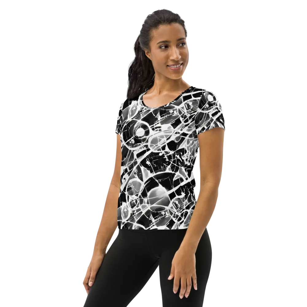 Obsidian Shatter on Women's Athletic T-Shirt — Left