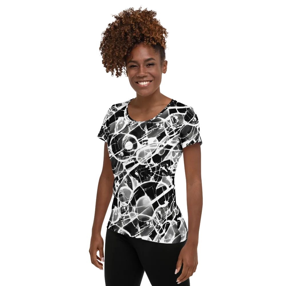 Obsidian Shatter on Women's Athletic T-Shirt — Left