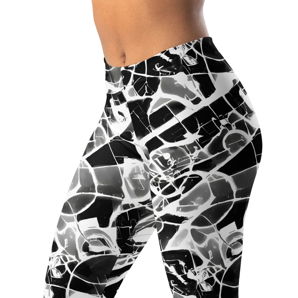 Obsidian Shatter on Leggings — Left Front