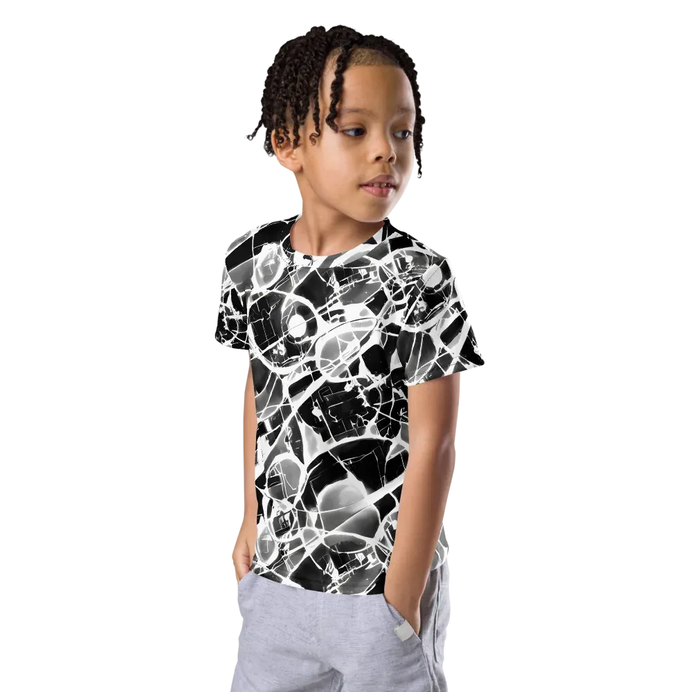 Obsidian Shatter on Kids Crew Neck T-Shirt — Left Front