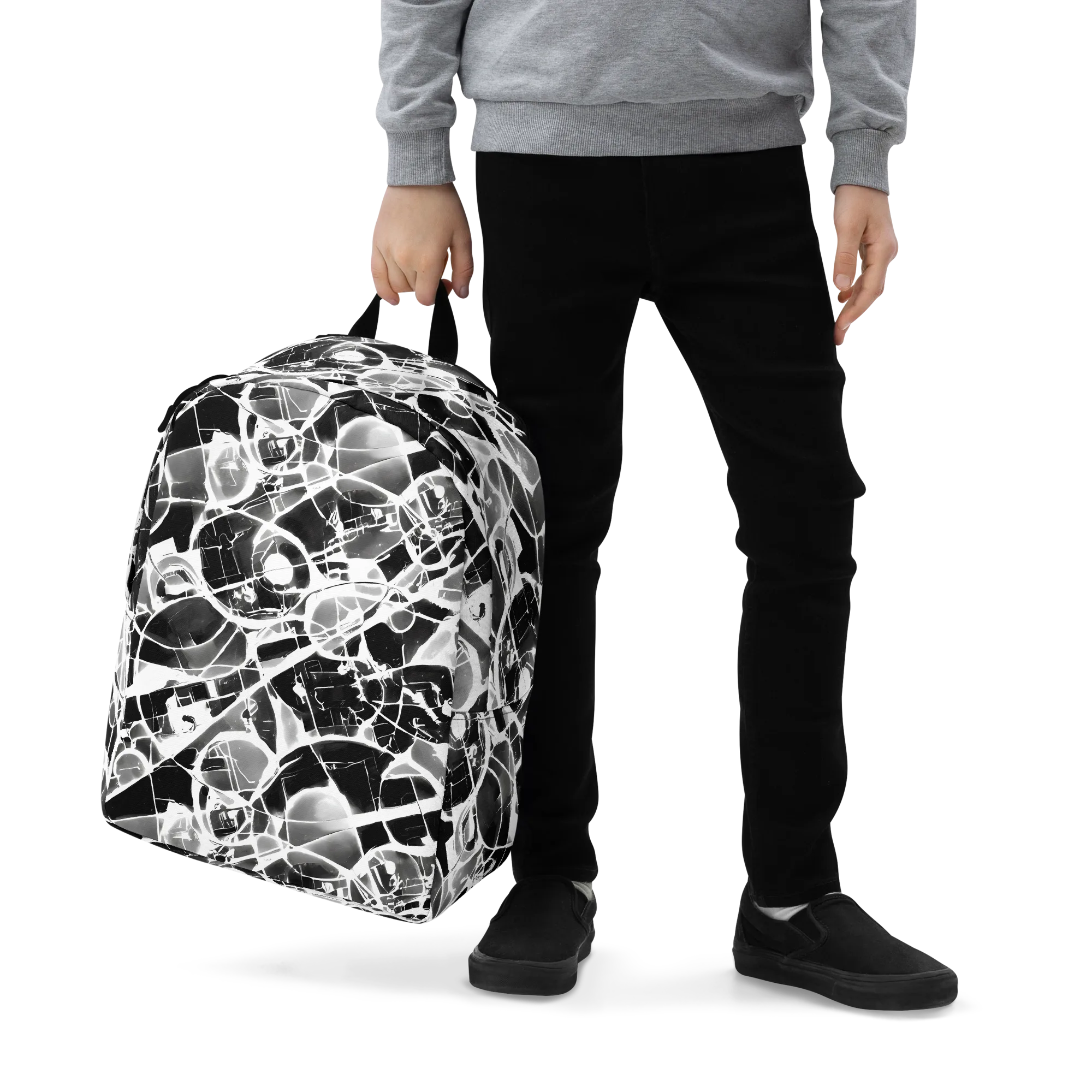 Obsidian Shatter on Minimalist Backpack — Zoomed-in