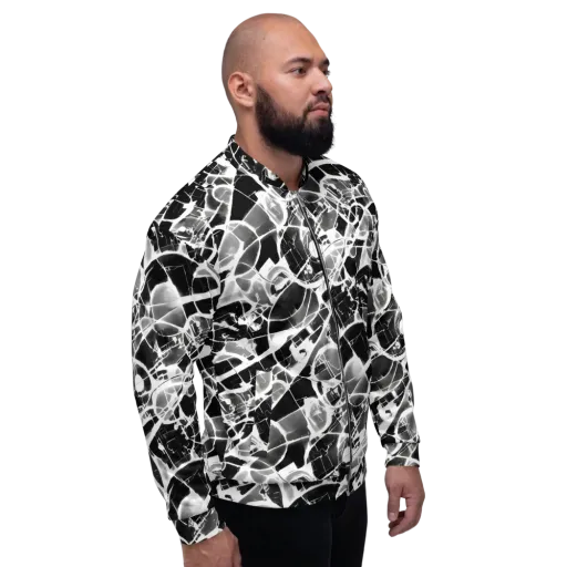 Obsidian Shatter on a Bomber Jacket