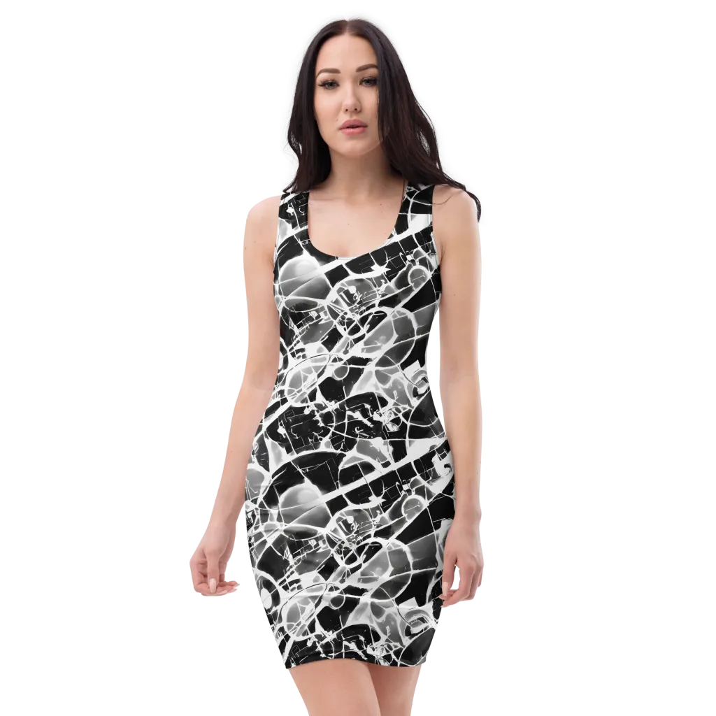 Obsidian Shatter on Bodycon Dress — Front