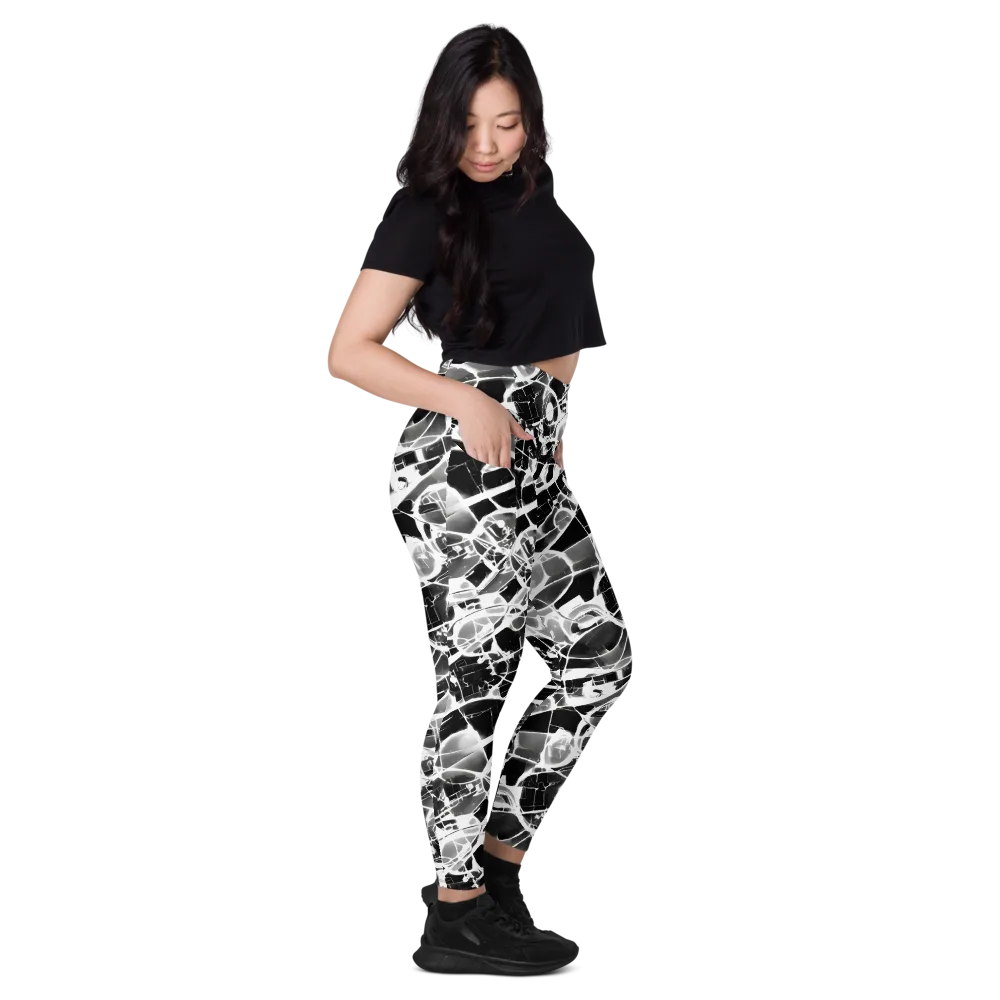 Obsidian Shatter on Leggings with Pockets — Right