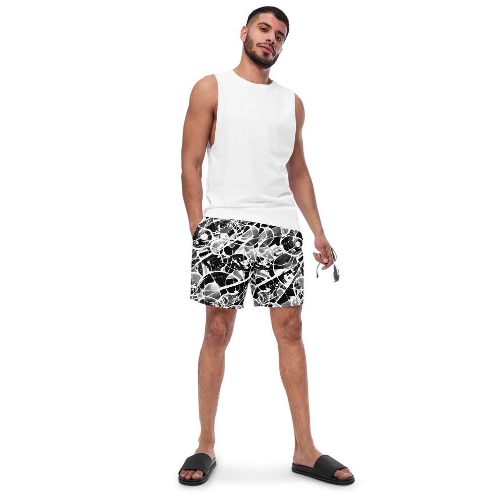 Obsidian Shatter on Swim Trunks — Front