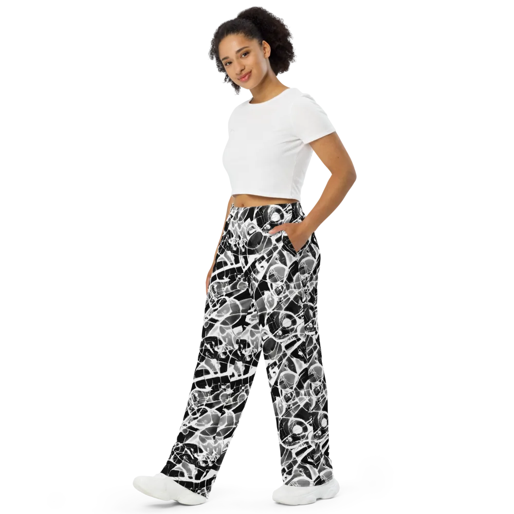 Obsidian Shatter on Wide-Leg Pants — Left Front