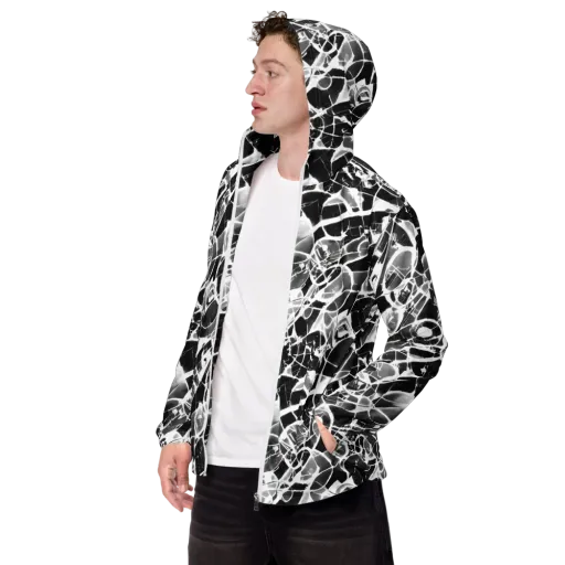 Obsidian Shatter on a Men's Windbreaker
