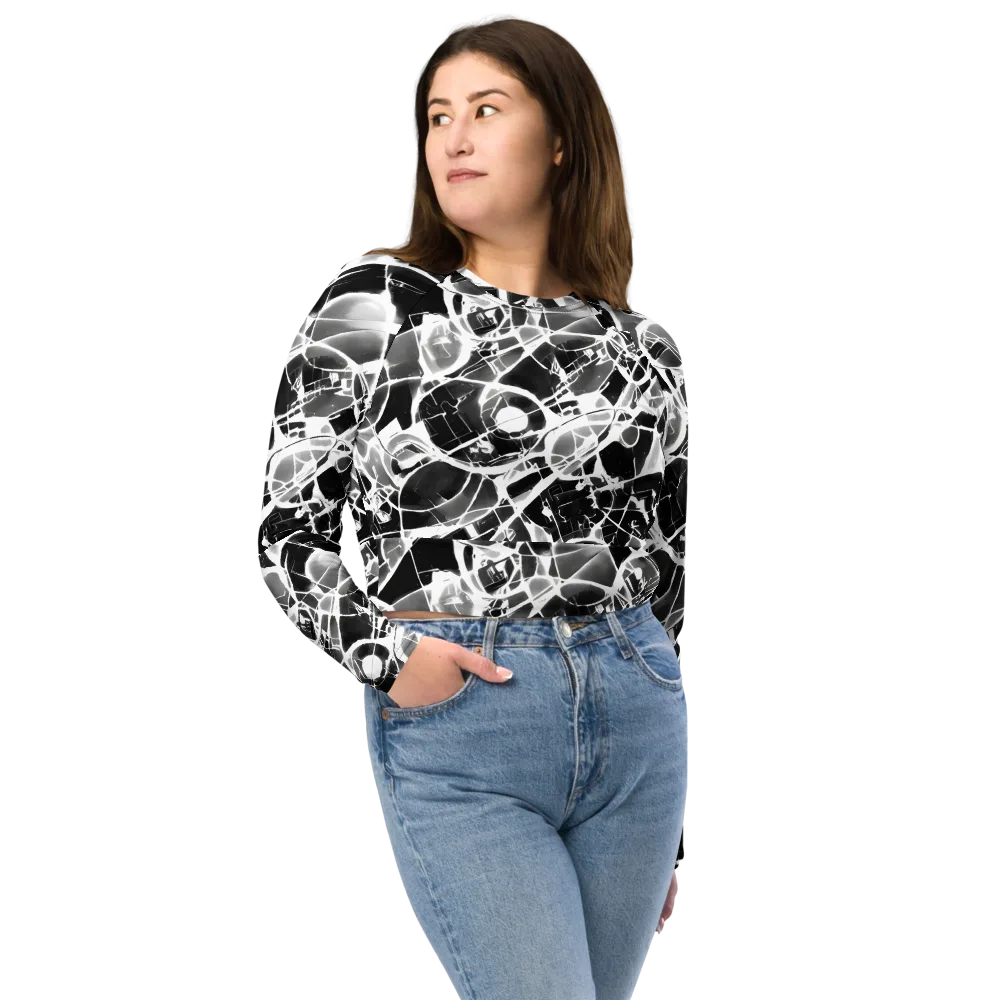 Obsidian Shatter on Long Sleeve Crop Top — Front