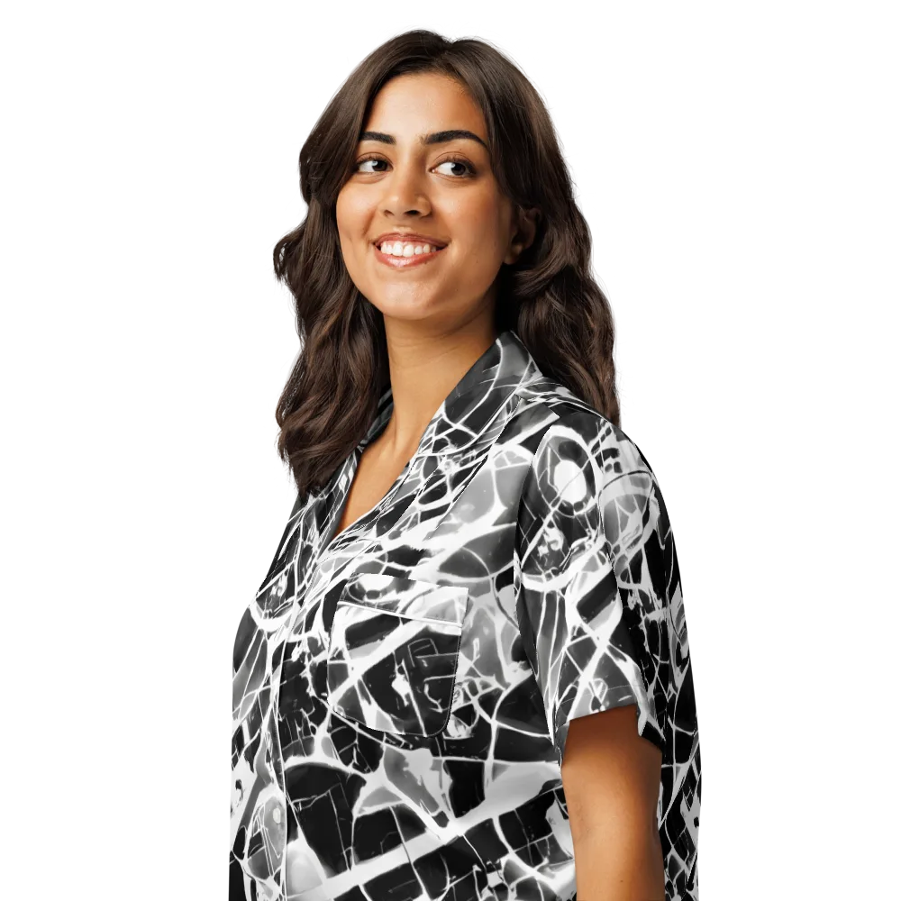 Obsidian Shatter on Women's Short Sleeve Pajama Top — Left Front