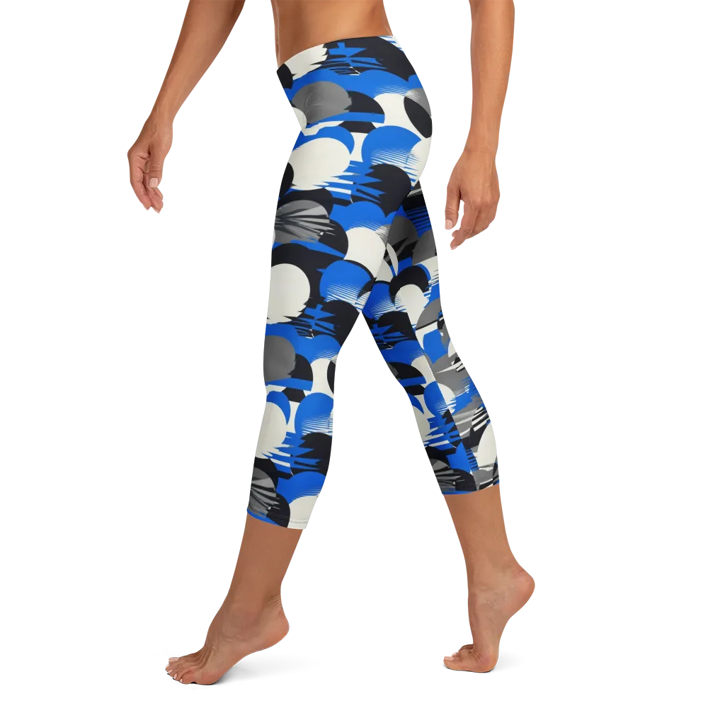 Electric Tumble on Capri Leggings — Left