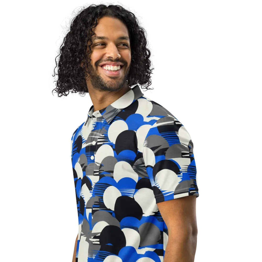 Electric Tumble on Men's Slim Fit Polo Shirt — Left Front