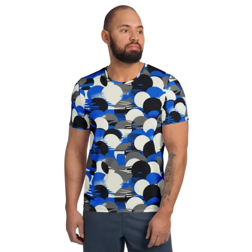 Electric Tumble on a Men's Athletic T-Shirt