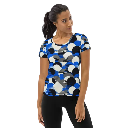 Electric Tumble on a Women's Athletic T-Shirt