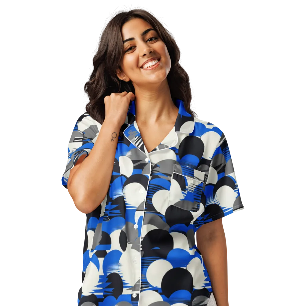 Electric Tumble on Women's Short Sleeve Pajama Top — Front
