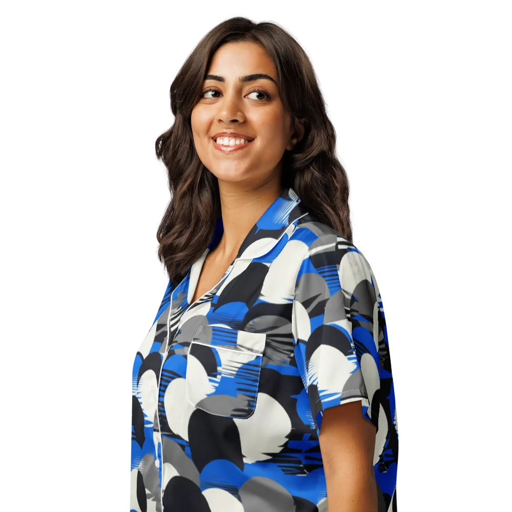 Electric Tumble on Women's Short Sleeve Pajama Top — Left Front