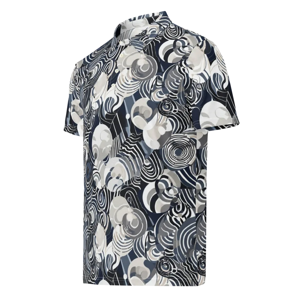 Nautical Noise on Men's Slim Fit Polo Shirt — Left Front