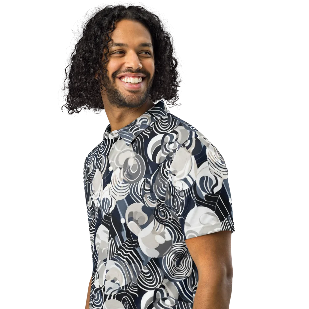Nautical Noise on Men's Slim Fit Polo Shirt — Left Front