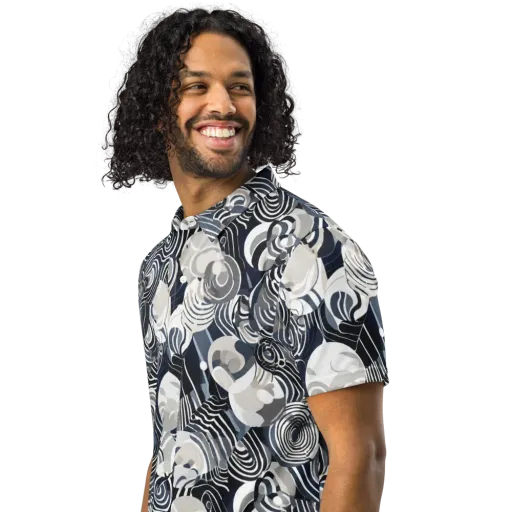 Nautical Noise on a Men's Slim Fit Polo Shirt