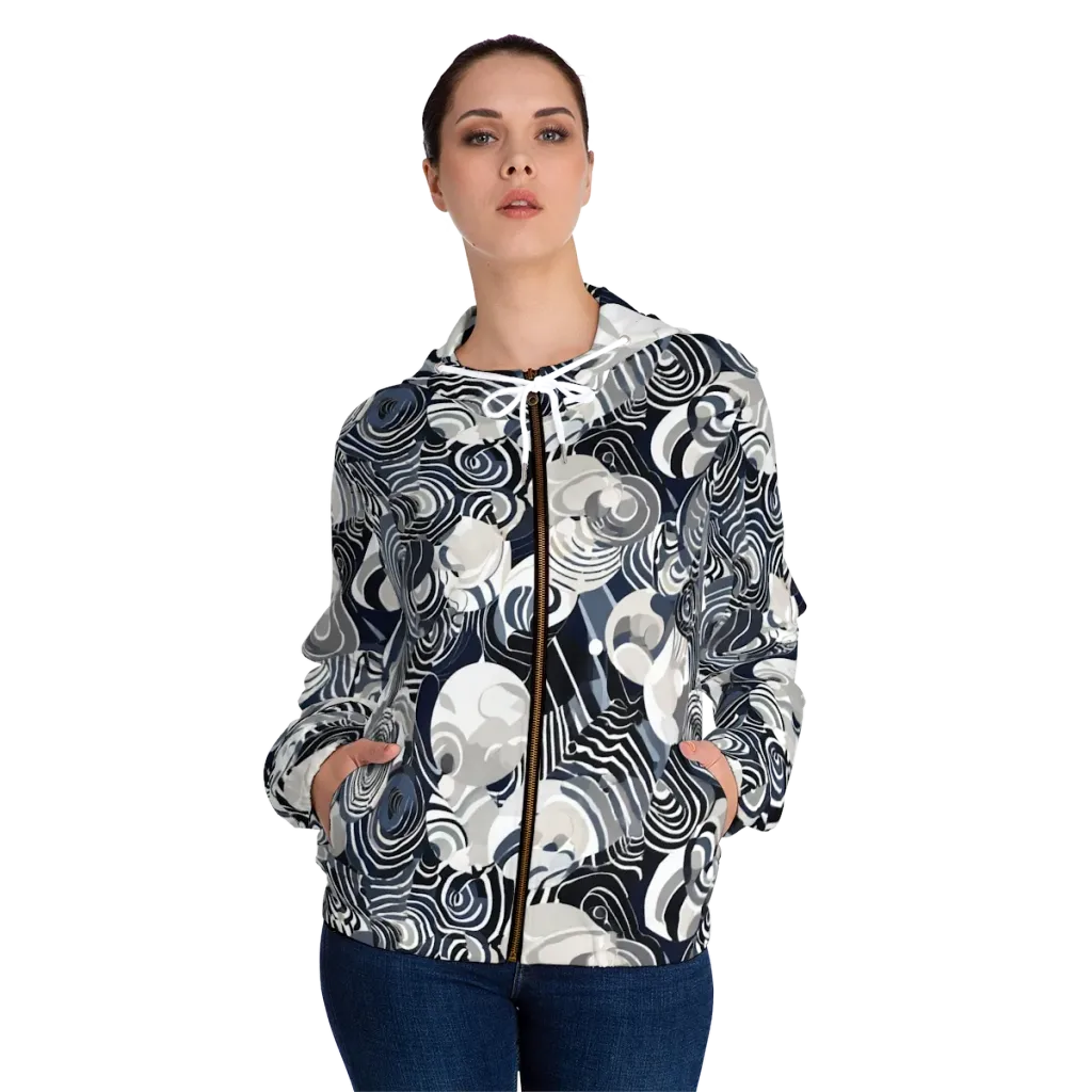 Nautical Noise on Women's Full-Zip Hoodie — Front On Person