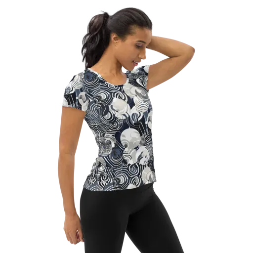 Nautical Noise on a Women's Athletic T-Shirt