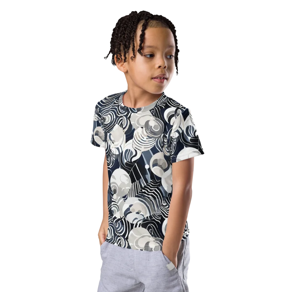 Nautical Noise on Kids Crew Neck T-Shirt — Left Front
