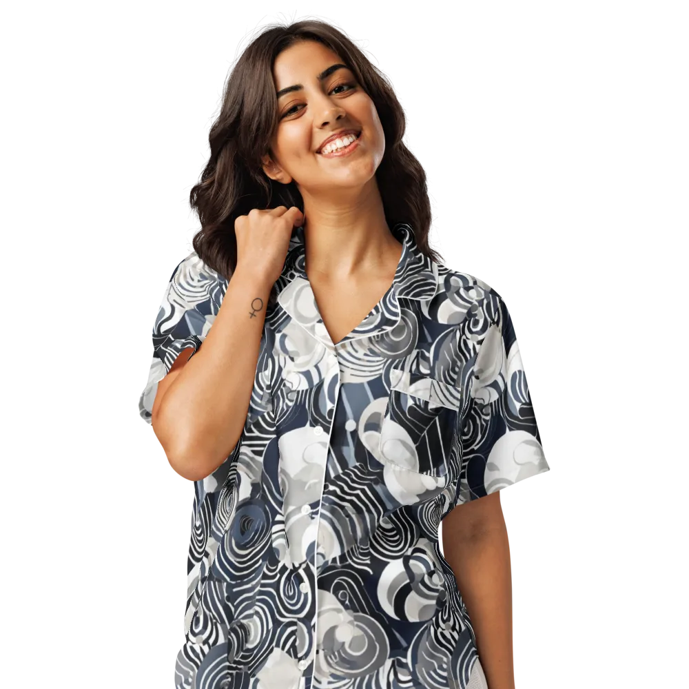 Nautical Noise on Women's Short Sleeve Pajama Top — Front