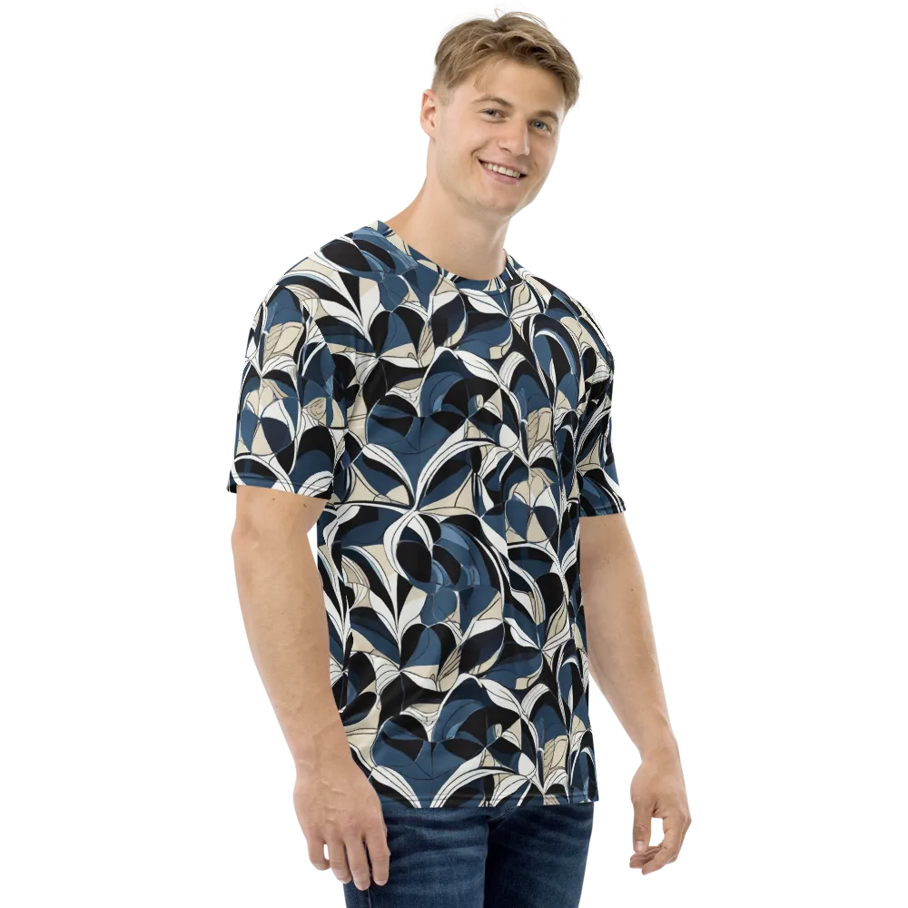 Blue Velvet Bloom on Men's Crew Neck T-Shirt — Right