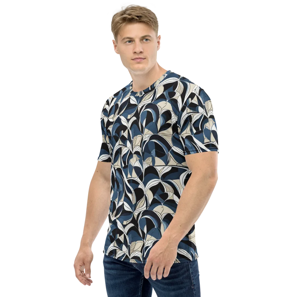 Blue Velvet Bloom on Men's Crew Neck T-Shirt — Left
