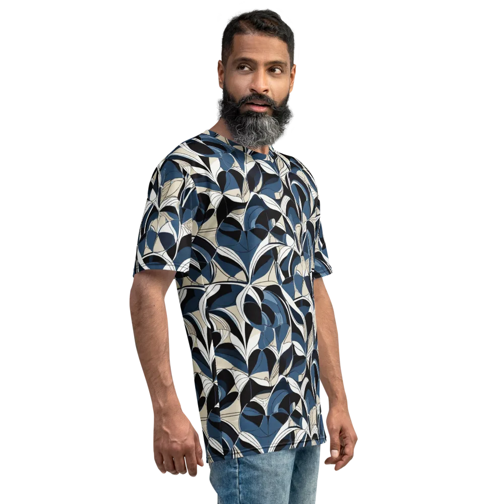 Blue Velvet Bloom on Men's Crew Neck T-Shirt — Right