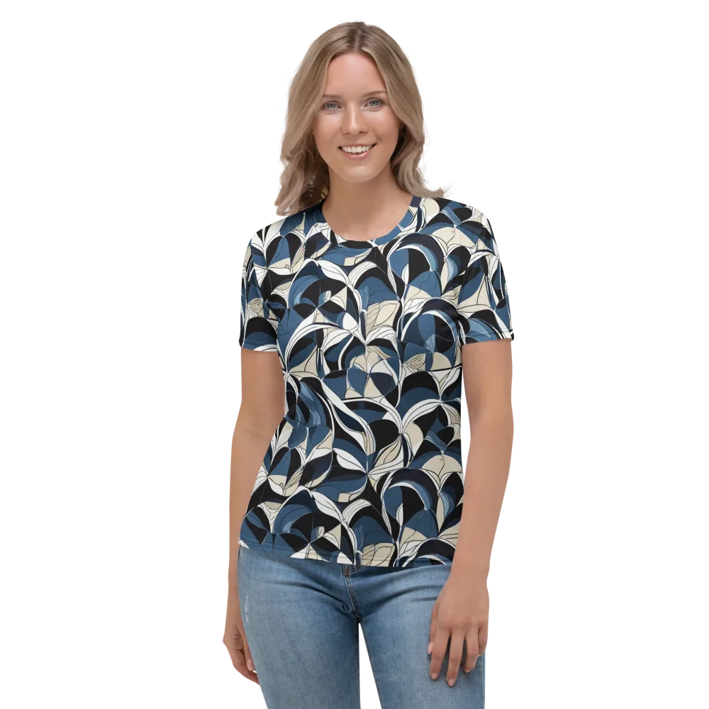 Blue Velvet Bloom on Women's Crew Neck T-Shirt — Front