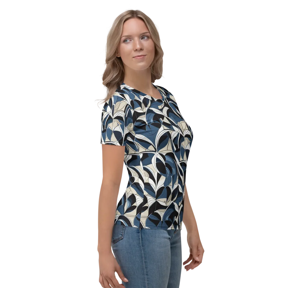 Blue Velvet Bloom on Women's Crew Neck T-Shirt — Right