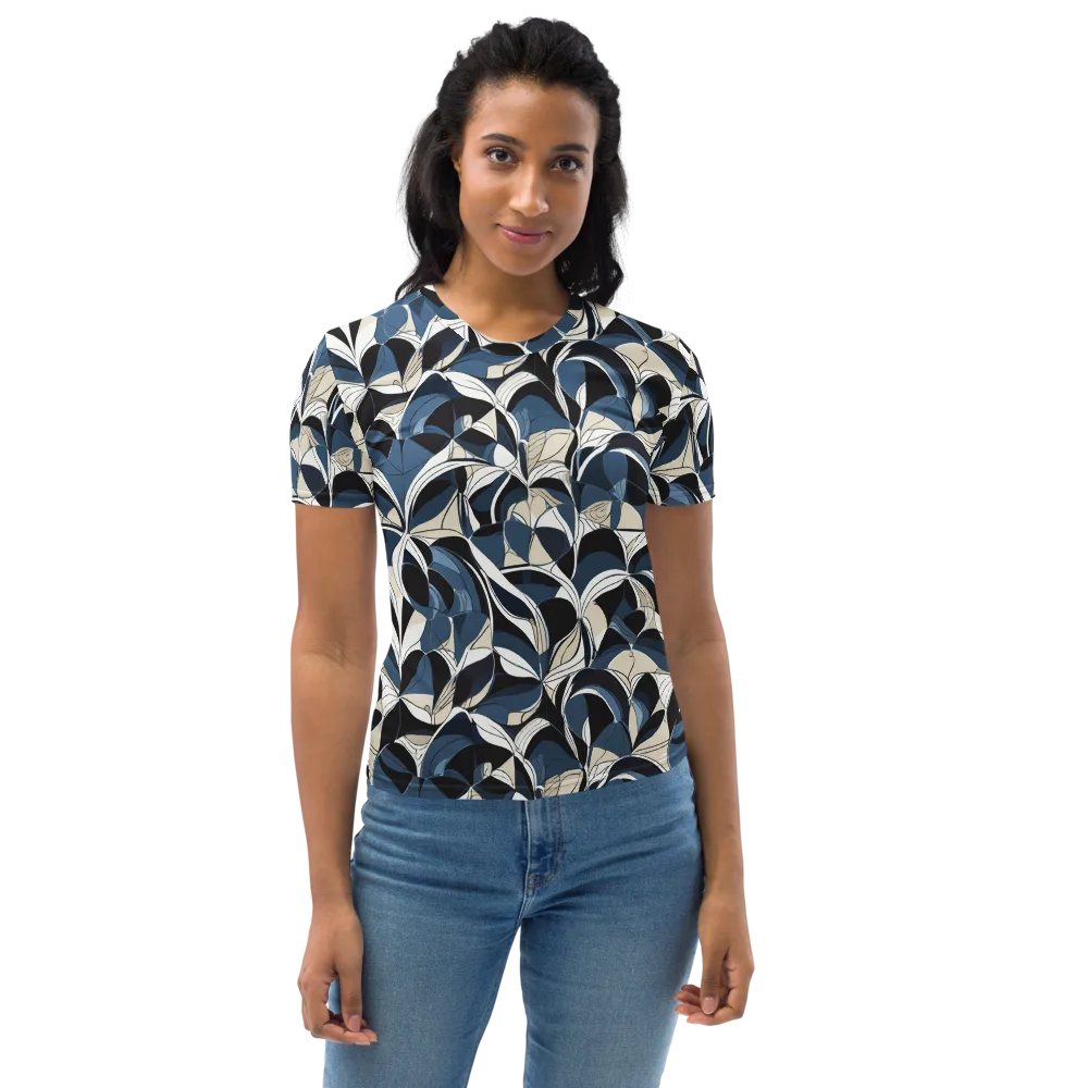 Blue Velvet Bloom on Women's Crew Neck T-Shirt — Front
