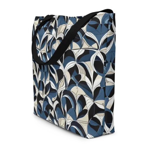 Blue Velvet Bloom on a Large Tote Bag W/ Pocket