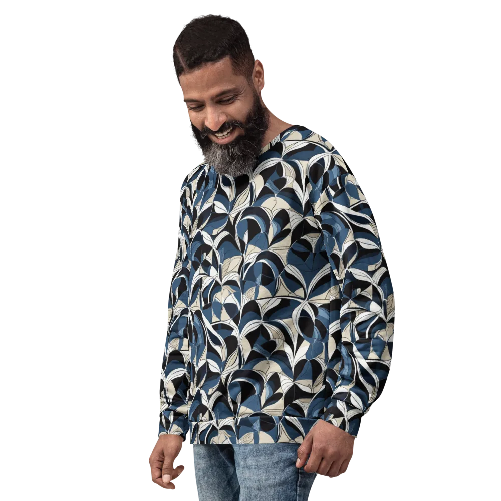 Blue Velvet Bloom on Sweatshirt — Left Front