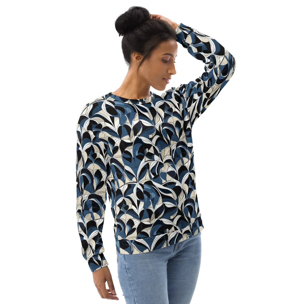 Blue Velvet Bloom on Sweatshirt — Right Front