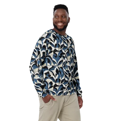 Blue Velvet Bloom on a Sweatshirt