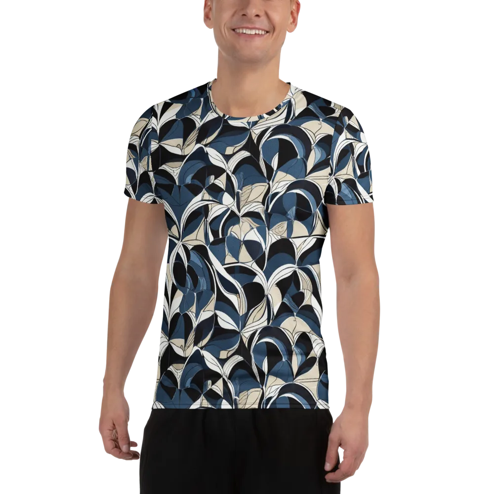 Blue Velvet Bloom on Men's Athletic T-Shirt — Front