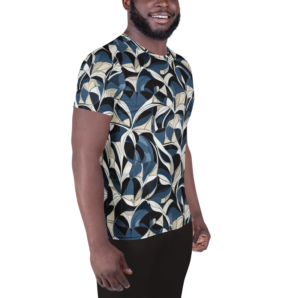 Blue Velvet Bloom on Men's Athletic T-Shirt — Right