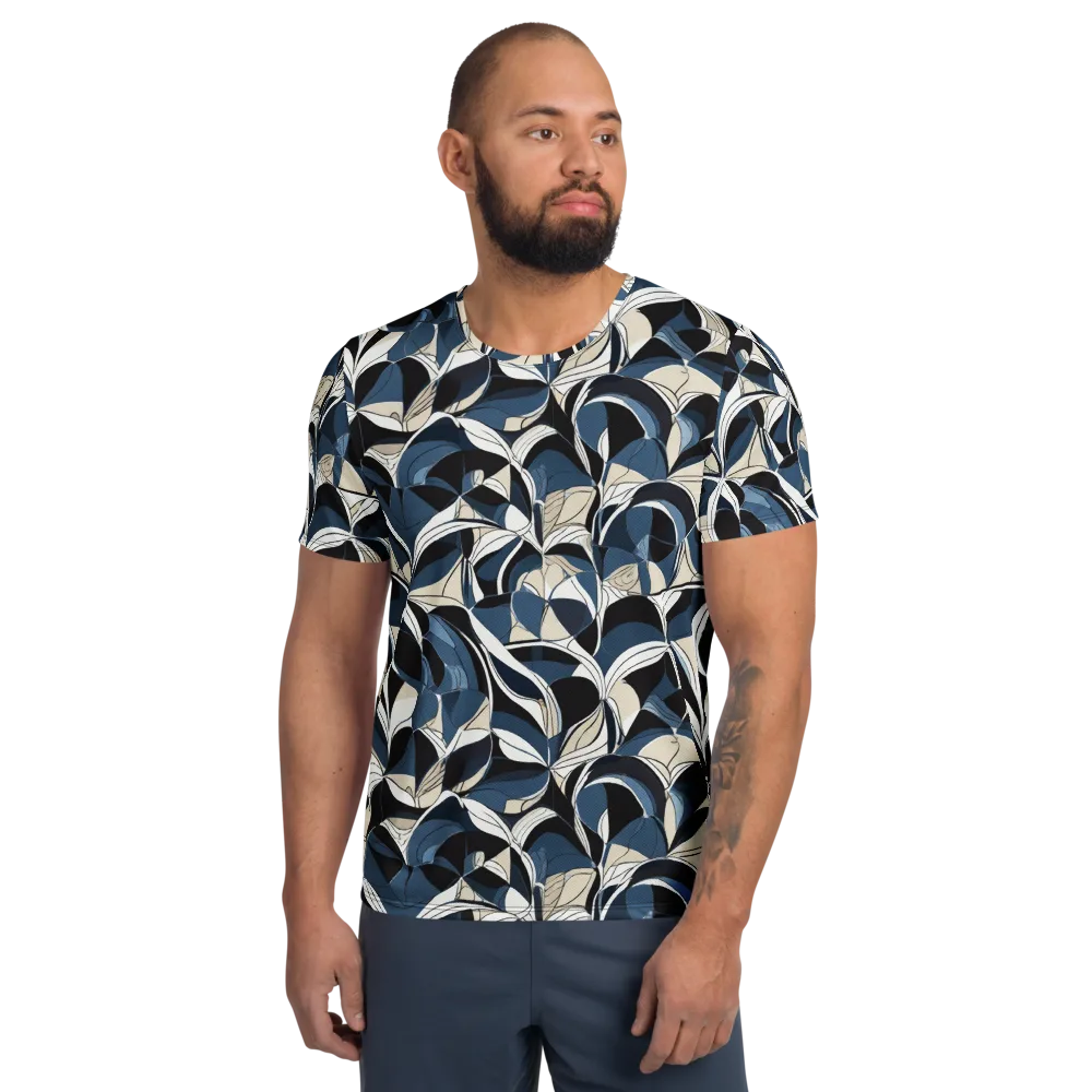 Blue Velvet Bloom on Men's Athletic T-Shirt — Front
